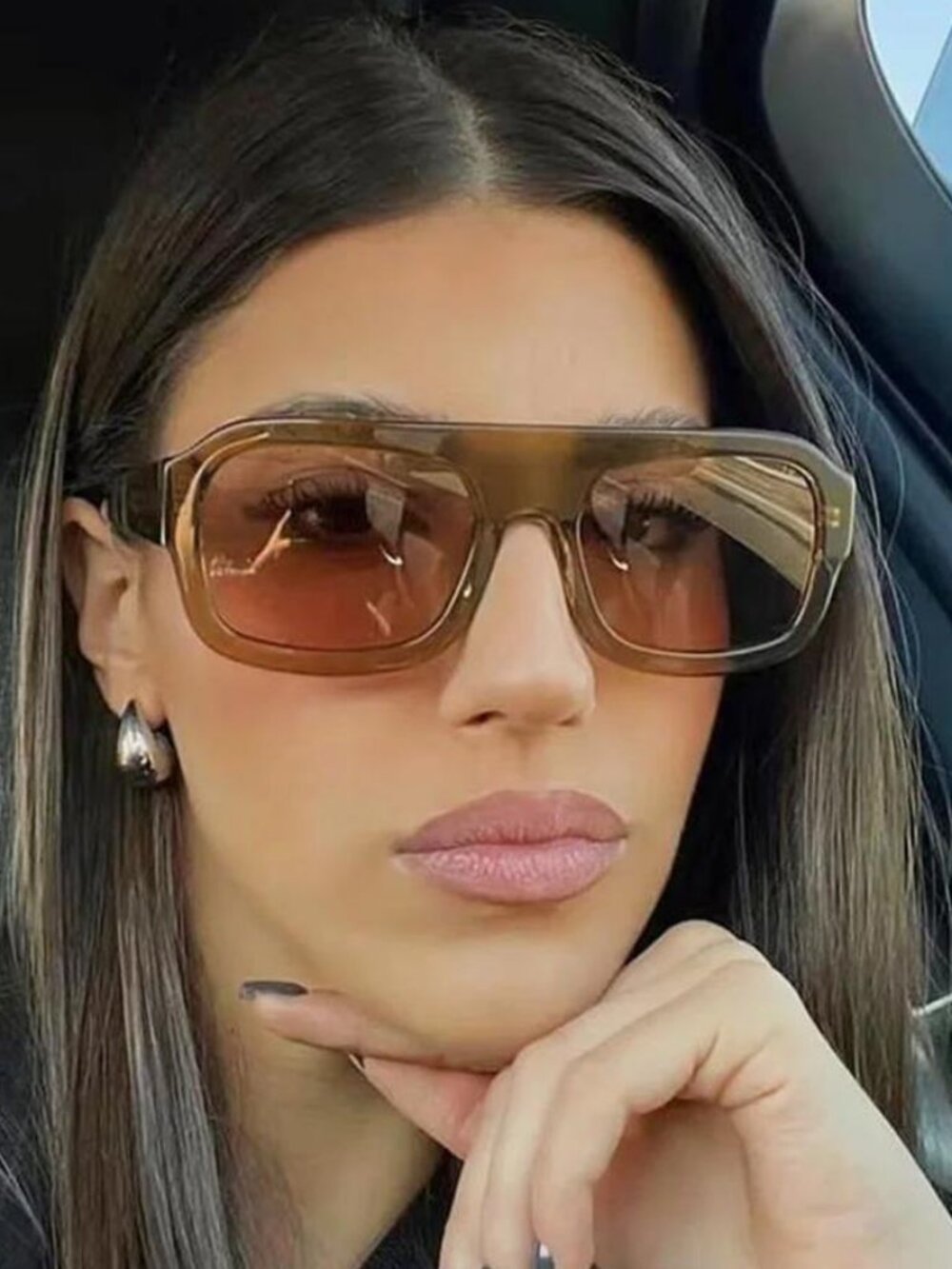 Classic Rectangular Large Frame SunGlasses
